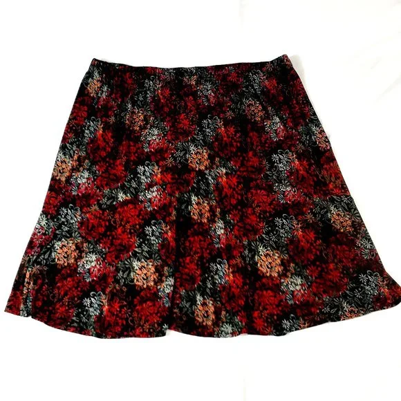 CJ Banks Skirt Womens 3X Floral Print Midi Flowy - Picture 1 of 12